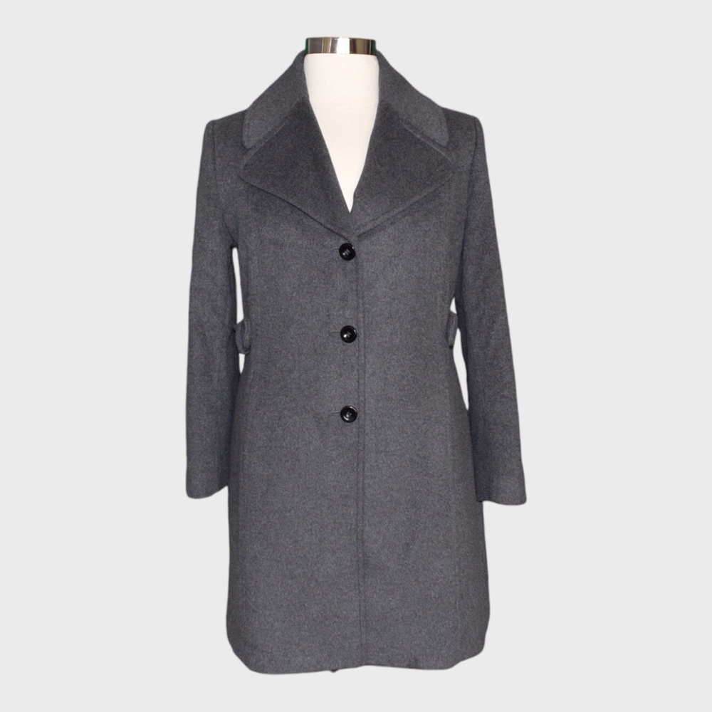 Larry‎ Levine Classic Gray Wool-Blend Coat